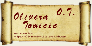 Olivera Tomičić vizit kartica